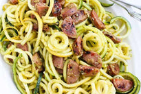 LOW CARB ZOODLES w/ RAPINI & SAUSAGE